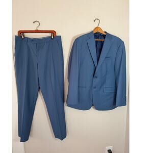 Men's Giorgio Fiorelli Light Blue Dress Suit Jacket Pants Size 42/36
